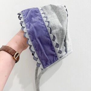 Baby Bonnet with Lavender RicRac
